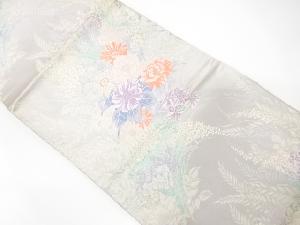 アンティーク　草花模様織り出し袋帯（材料）